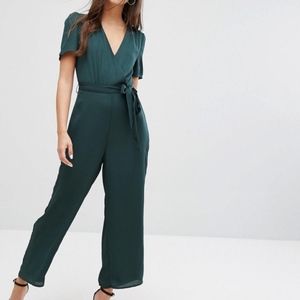 NEW FASHION UNION GREEN WRAP FRONT JUMPSUIT ROMPER